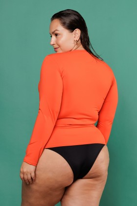 Camisa UV50+ Feminina Com Proteção Solar Laranja